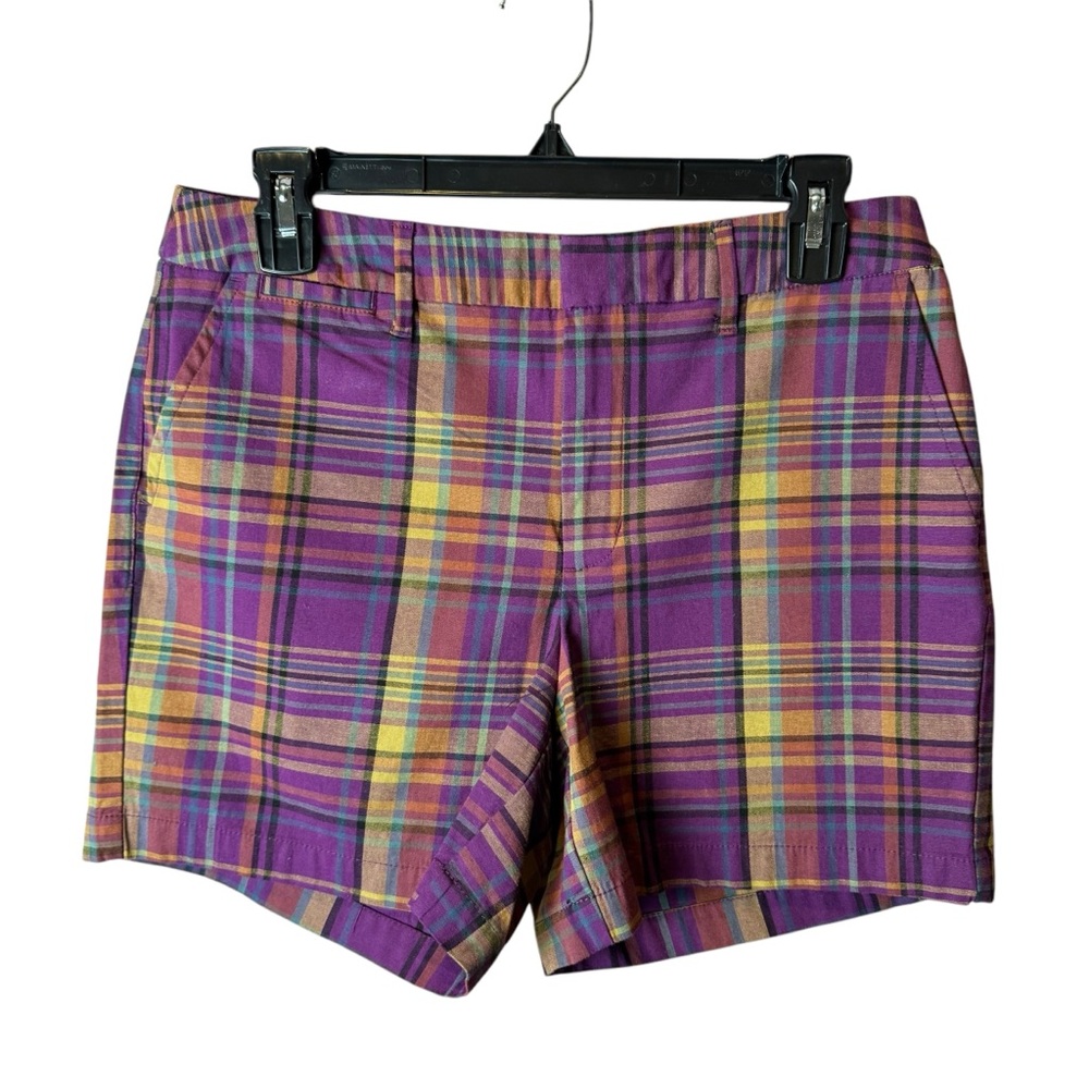 NWT a new day Chino Shorts Purple Plaid 6